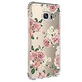 Hülle für Samsung Galaxy S6 Edge Hülle Weich Silikon Handyhülle Blumen Schlank Floral Handytasche Flexible Schutzhülle Protective Gummi Dünn Abdeckung Bumper Cover für Samsung Galaxy S6 Edge (7)