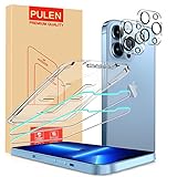 PULEN Panzerglas für iPhone 13 Pro Max 6.7 Zoll 2021 mit Positionierhilfe, 2 Schutzfolie und 2 Kameraschutz, Kratzfest, 9H Härte Folie, B