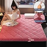 JY&WIN Verdicken Sie Latex Matratze,atmungsaktive Zusammenlegbar Tatami Mat Deluxe Roll-up Winter Klappbare Matratze Für Wohnheim Zimmer Schlafzimmer-rosa 90x200cm(35x79inch)