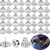 Chuangdi 20 Sets Metall Hosenknöpfe zum Stecken Jeans Knöpfe 17mm Silber Abnehmbare Knöpfe Jeans Verstellbare Knöpfe für Jeans Reparatur Knöpfe Befestigung Werkzeug