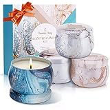 Duftkerze Set, Eleanore's Diary Natürliches Sojawachs Kerzen Set (4 Pack), Aroma Kerzen für Bad und Yoga, Duftkerzen Geschenksets für Frauen, Valentinstag, Geburtstag, Weihnachten Geschenk