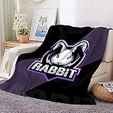 SJDHS Weißer Hase, Kuscheldecke Flanell Decke,für Couch weich und warm,für Kinder Teens Erwachsene (5,100 x 140 cm)