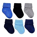 Neugeborene Babysocken 0-6 Monate Kleiner Junge| Perfekter 6 er Pack Baumwolle, schadstoffgeprüft OEKO-TEX®