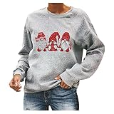 YunYoud Valentinstag Pullover Damen Klassisch Zwerg Muster Langarm Pullover Valentinstag Tye Dye Teenager MäDchen Strickpullover Festival Casual Sweater Sweatshirts Ob