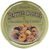 Danish Butter & Chocolate Chip Cookies, dänische Butterkekse, Gebäckmischung Dose, 500g