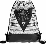 Turnbeutel Lederbeutel Hakuna Matata König Der Löwen Aztec Aufdruck Tasche Festival Rucksack Jutebeutel Hipster Fashion Gymbag Gymsack L