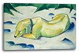 Printed Paintings Leinwand (80x60cm): Franz Marc - Liegender Hund im Schnee (191011)