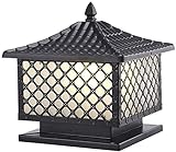 ZRBD-ds Outdoor-Tür-Post-Lampe-Druckguss-Aluminium-Säulen-Leuchten Landschaft Dekor-Pfad-Zaun-Laterne Retro IP54. Wasserdichte Patio-Bollard-Säule Lichtbeleuchtung Außendeck-Deck Stigma-Laterne-V