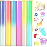 MJARTORIA Plotterfolie Textil Vinyl Plotter Folie Transferpapier Transferfolie Farbwechsel mit Licht Vinyl Textilfolien Klebefolienpapier Flexfolie für DIY T-Shirt, Aufkleber, S