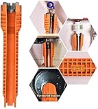Multifunktionaler Spülenschlüssel (Versorgungsmuttern/Absperrventile/Siebkörbe/Versorgungsleitungsmutter/Wasserhahnmuttern) Wasserhahn- und Spüleninstallation für Toilettenschüssel/Waschbecken/Bad/Kü