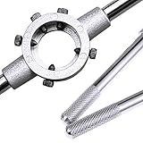 Schneideisenhalter Drehmaschine Rund Metal Schneideisen-Griff für Geschlitzte als auch Geschlossene Schneideisen Silber Größe 25 * 9mm (M7-9)