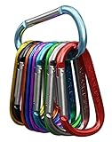 MyIdeaz Karabiner mit gefederter Verschluss, 10er Set 80mm große Karabinerhaken aus hochwertigem Premium Alu für Camping, Wandern …
