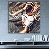 Vio Life Wandbild, Moderne & Elegante Fineart Bild aus 10 mm Hartschaum für Ihrem Wohnzimmer, Flur oder Küche mit edlen Look. (H:120 cm x B:120 cm, Sexy Blond)