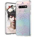 MOSNOVO Galaxy S10 Hülle, Farbverlauf Rainbow Henna Mandala Muster TPU Bumper mit Hart Plastik Hülle Durchsichtig Schutzhülle Transparent für Samsung Galaxy S10 Case (Rainbow Henna Mandala)