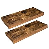 HOOBRO Wandregal, Schweberegal 2er-Set , stabile Wandboards, 40 x 20 x 3,8 cm Hängeregale, mit unsichtbaren Halterungen, für Schlafzimmer, Küche, Büro, Badezimmer, Wohnzimmer EBF40BJ01