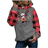 QSSS Pullover Damen Sweatshirt Winter Weihnachten Hohe Qualität Lässiges Langarm-Kapuzen-Sweatshirt Mit Karierten N