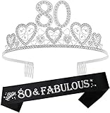 80. Geburtstag Schärpe, 80. Geburtstag Tiara, 80. Geburtstag Dekorationen für sie, 80. Geburtstag, 80. Geburtstag Tiara für Frauen, 80. Geburtstag Schärpe und Krone, 80. Schärpe Geburtstag F