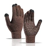 Tuelaly 1 Paar Winterhandschuhe für Herren und Damen, Winterhandschuhe mit elastischem Handgelenk, warme und winddichte Touchscreen-Handschuhe für Outdoor-Sport,