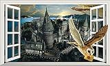 Harry Potter Wandaufkleber 3D Wandaufkleber Hedwig Hogwarts Castle Aufkleber Wandbild Vinyl Poster (groß)…