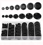 170 Stück Rubber Grommet Firewall Loch Stecker Set, Geschlossene Gummitüllen, Gummitülle mit Organizer-Gehäuse, für Auto Maschinen Pumpen Wasser Rohr, 7 Größen, Schw