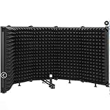 Faltbarer Mikrofonschirm Schallabsorbierendes Gesangsaufnahmepanel Tragbarer Schallisolierter Mikrofonschutz für Tonstudio, Podcasts, Gesang und Rundfunk - Bomaite W89, Schw