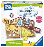 Ravensburger ministeps 4173 Unser Bauernhof-Spiel, Erstes Spiel rund um Tiere, Farben und Formen - Spielzeug ab 2 J