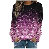 WWricotta Tshirt Damen Rundhalsausschnitt - Tshirt Damen Mit Aufdruck Comfy Hoodie Thermoshirt Damen Langarm Essentials Damen Kleidung Damen Damenmode Herbst 21