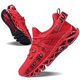 JSLEAP Damen Laufschuhe Turnschuhe Sportschuhe Sneaker Running Tennis Schuhe Freizeit Straßenlaufschuhe Fashion Leichtgewichts Atmungsaktiv Walkingschuhe Sportsschuhe 1f-Rot,Größe 41 EU/255 CN