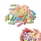 NO 200 pcs Lose zum selber beschriften Nachricht in Einer Flasche Kapsel Gesicht Liebe Freundschaft halbe Farbe Pille Flaschenpost Kapseln für süße Liebesschwüre, Freundschaft, farbige Kap
