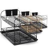InfinityKitchen® Abtropfgestell Geschirr | Inkl. Abtropf-Schale & Besteckhalter | langlebig, geräumig & ideal für Jede Küche | Geschirr Abtropfständer aus Edelstahl…