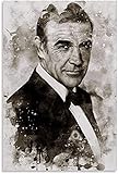 DIY Erwachsene Und Kinder Diamant Malerei Painting Kits Vollbohrer Sean Connery James Bond 5d Strass Bild Kristall Kunsthandwerk 15.7'x19.7'(40x50cm) Kein R