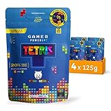 Powerbeärs Gamer Powerup - 4x125g Gummibärchen in Tetris-Formen - Gummibären mit 20% Fruchtsaft und Vitaminen, 8 fruchtige Geschmacksrichtung