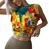 Damen Workout Crop Tops Gym Loose Sleeveless Sport Muscle Tanktops mit offener Seite für Frauen Yoga Athletic S