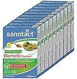 sanotact Bierhefe Flocken • 1kg natürliche Bierhefeflocken • Mit Biotin und 6 B-Vitaminen für Haut Haare Nägel • Ideal als veganer Parmesan, zum Kochen, Würzen,