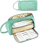 Federmäppchen, Federtaschen Teenager Mädchen, Etui Stifte 3 Fach, Große Kapazität Briefpapier Pouch Stifte Etui Mäppchen mädchen teenager (Grün)