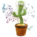 Tanzender Kaktus,Sprechender Kaktus Plüsch-Puppe Dancing Cactus Stofftier Geschenke,Elektronisches Kaktus Plüschtier für Kinder, Kaktus Spielzeug(Singen+Wiederholen+Tanzen+Aufnahme+LED)