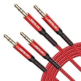 [2Pack,1.2M] JSAUX Aux Kabel 3.5mm Audio Kabel - Nylon Klinkenkabel für Kopfhörer, Samsung Galaxy S10 S9 S8, iPhone, Echo dot, Heim/KFZ Stereoanlagen, Smartphones, MP3 Player und mehr - R