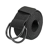 Faletony Herren Damen Gürtel Stoffgürtel mit Doppel D-ringe Schnalle Leinwand Canvas Jeansgürtel Belts 130cm + Original Geschenkbox