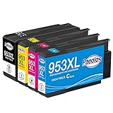 Paeolos 953XL Patronen Ersatz für HP 953 XL Multipack Druckerpatronen Kompatibel mit HP Officejet Pro 8715 8710 8720 8730 8740 8210 8218 7720 7730 7740 8725 8728 8718 (4 Pack, Neuester Chip)