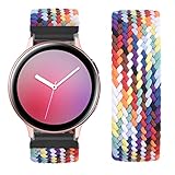 Vozehui Elastisches Armband 20mm Kompatibel für Samsung Galaxy Watch 4 Classic/Active 2/Galaxy Watch 3 41mm/Galaxy Watch 42mm/Garmin Forerunner 245 Geflochtenes Solo Loop Sportband Nylon Armb