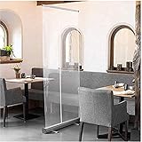 HYDT Store en bambou Pop Up Roller Banner, Klarer PVC Mobile Sneeze Guard, Social Distancing Partition Screen Floor Standing mit Rotierender Basis (Size : 100×200cm/39.7×78.7in)