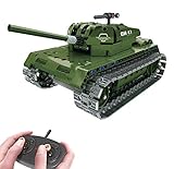 Modbrix Bausteine 2,4 Ghz RC Panzer Ferngesteuert, Konstruktionsspielzeug mit 453 Bauteilen, kompatibel mit L*go Technik