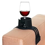 Ugotfeels Becherhalter für Sofa, Couch-Halter passt für Weingläser, Becher, Flaschen, Trinkgläser und Dosen auf Armlehne der Couch | aus massivem Silikon, lebensmittelecht, ungiftig | Mattschw