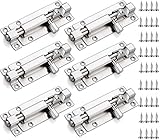 6 Stück Sicherheitstürriegel aus Edelstahl mit 36 Schrauben Schiebeschloss Türriegel Riegel Schiebetürschloss Schieberiegel für alle Innentü