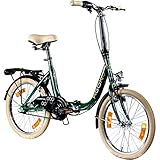 AGON Klappfahrrad 20 Zoll Faltrad Klapprad Fahrrad Cruiser 20' StVZO Beleuchtung (grün)