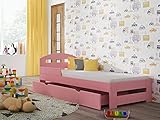 Children's Beds Home - Einzelbett – Kiko für Kinder Kleinkind Junior – Größe 200 x 90 cm, Farbe Rosa, Schublade Ja, Matratze 10 cm Schaumstoff/Latex M