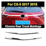 Decorel FIT FÜR Mazda CX-5 CX5 KF 2017 2018 2019 Chrome Vordere Nebel Nebelscheinwerfer Taiselight Side Spiegel Trim Abdeckung Streifen Dekoration Auto Styling (Color : Rear Trunk lid Cover)