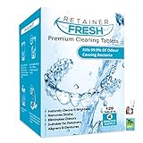 Retainer Cleaning Tablets - 120 Tablets 4 Month Supply Retainer Fresh, British and Stain Free - Retainer Cleaner Tablet, Invisalign, Mouth Guard, Dentures, D
