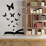 Magic Butterfly Wall Sticker, Reading Room Vinyl Decoration, Creative Pattern -63x91.5