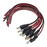 Elektronisches Modul Männliche weibliche DC-Steckdose-Buchse-Stecker-Kabel-Anschlusskabel CCTV DC 5,5 x 2.1mm 0,6mm² 28cm reines Kupferkern 10 stücke (Color : Male)